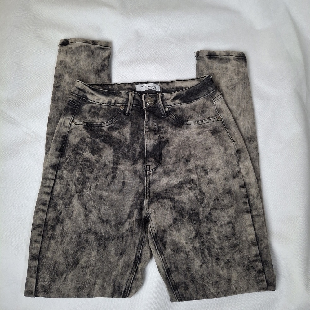 J Creations Women's Acid-Washed Skinny Jeans Denim Pants Size 7  80s 90's